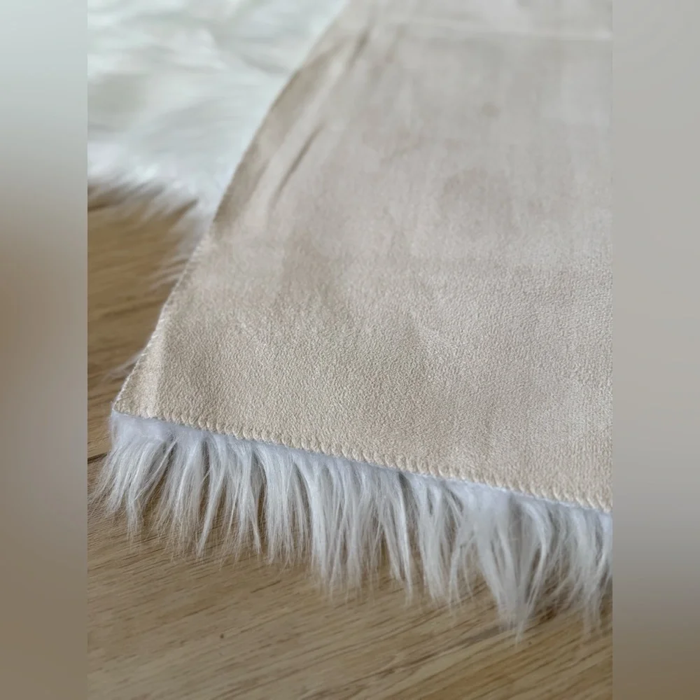 Faux Fur Shag Area Rug - Off White
